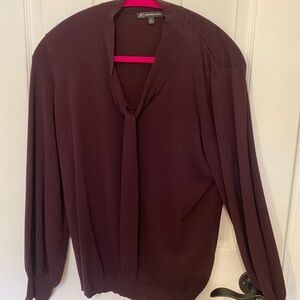 Adrianna Papell Red Relaxed Tie Front Blouse